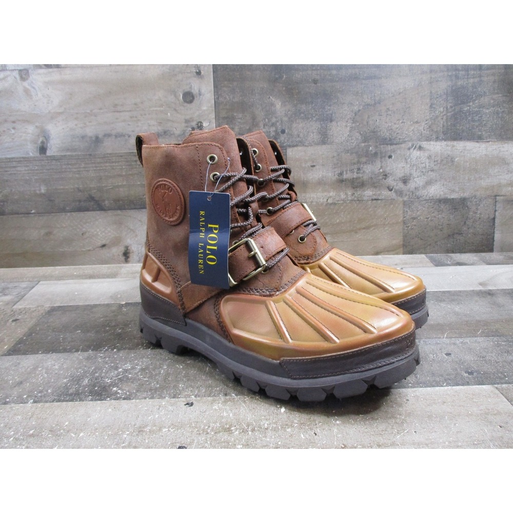 Polo Ralph Lauren Boots Mens Size 11 Brown Tan Oslo High BT WP Duck Waterproof